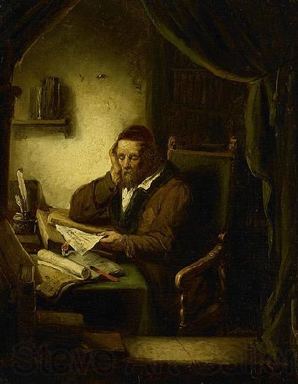 George Gillis Haanen Old Man in his Study Norge oil painting art